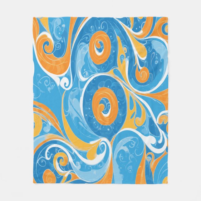 Swirls Design  Fleece Blanket (Front)