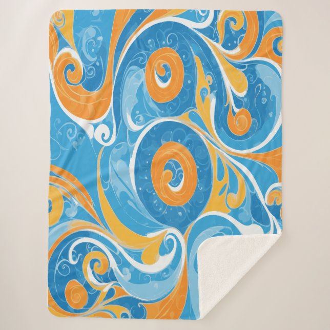 Swirls Design  Sherpa Blanket (Front)
