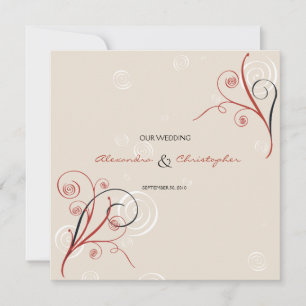 Swirls Elegant Wedding Announcement
