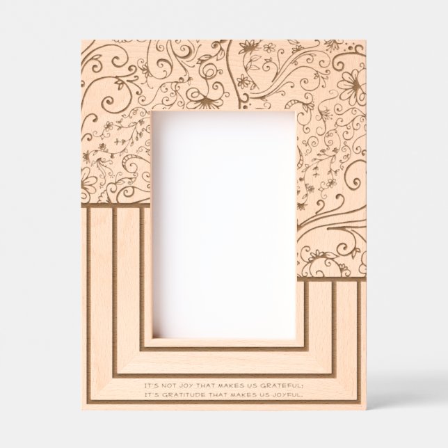 Swirls Flourishes Lines Unique 4x6P Gratitude Etched Frames (Front)