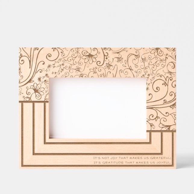 Swirls Flourishes Lines Unique 6x4L Gratitude Etched Frames (Front)
