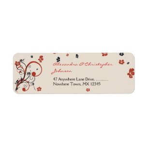Swirls & Flowers Elegant Wedding Return Address Label