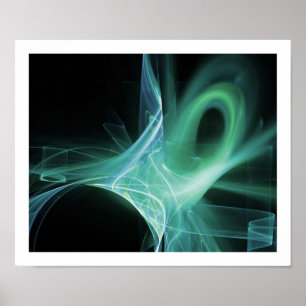 SWIRLS IN BLUE ,GREEN, TEAL POSTER