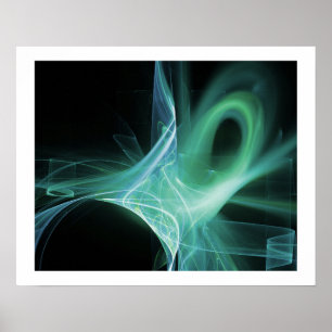 SWIRLS IN BLUE ,GREEN, TEAL POSTER