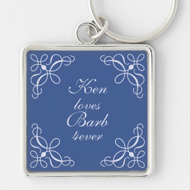 Swirls in Blue Key Chain (Front)