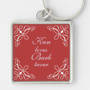 Swirls in Candy Red Key Chain