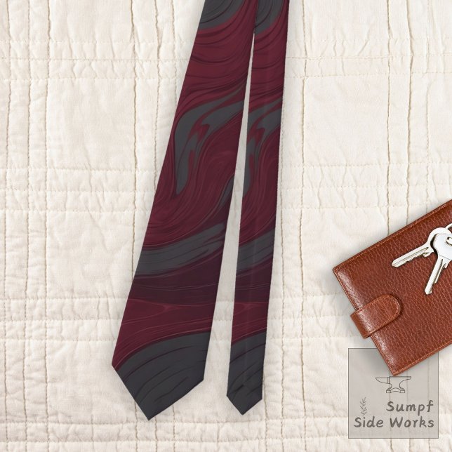 Swirls in Dark Red and Grey Tie (Creator Uploaded)