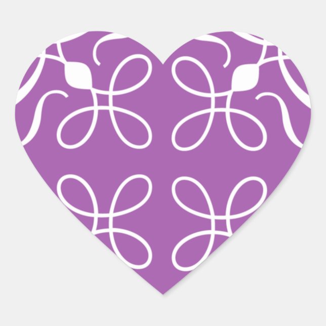 Swirls in Purple Heart Sticker (Front)