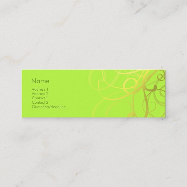 Swirls No. 0006 Mini Business Card (Front)