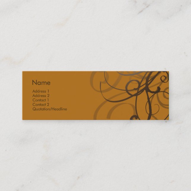 Swirls No. 0013 Mini Business Card (Front)
