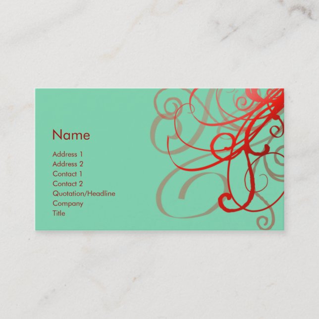 Swirls No. 0024 Business Card (Front)