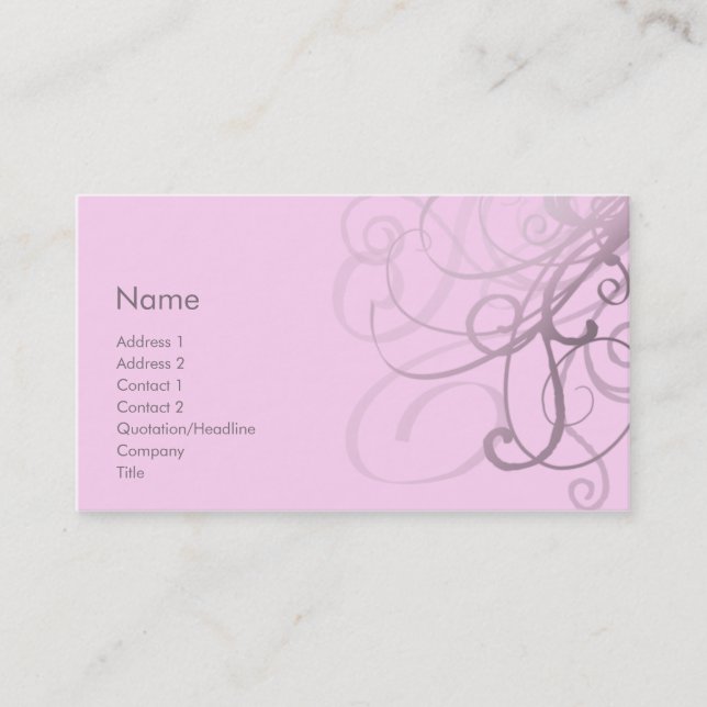 Swirls No. 0029 Business Card (Front)