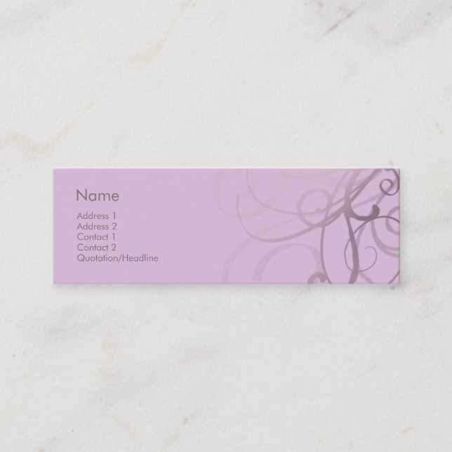 Swirls No. 0031 Mini Business Card (Front)