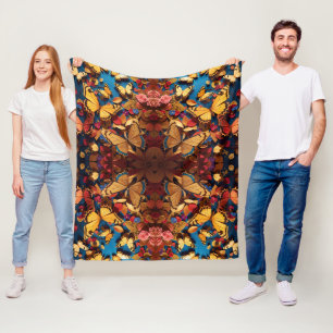 Swirls of Bright Colourful Golden Lights Fleece Blanket