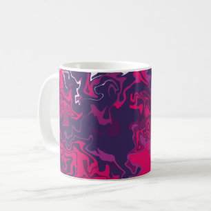 Swirls of Bright Pink, Dark Purple, & White Coffee Mug