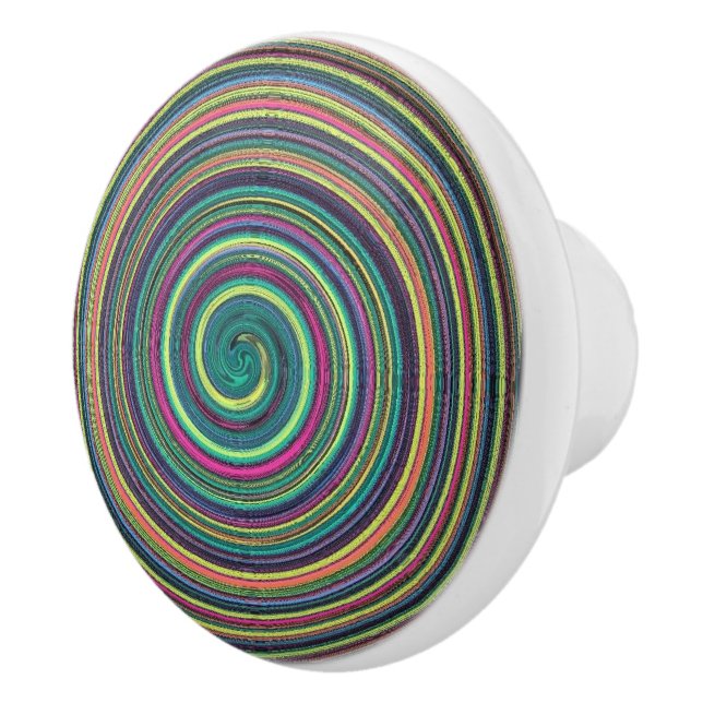 Swirls of Colour Ceramic Drawer/Cabinet Knob (Right)