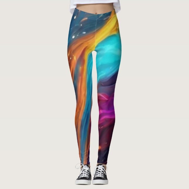 Swirls Of Colour Leggings (Front)