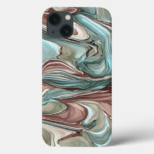 Swirls of Colours Mauve Blue Abstract Phone Case