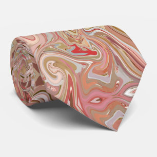 Swirls of Coral Tie