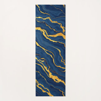 swirls of gleaming gold and blue yoga mat