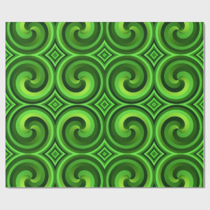 Swirls of Green Wrapping Paper