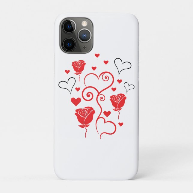 Swirls of Hearts and Roses Case-Mate iPhone Case (Back)