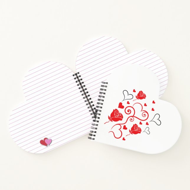 Swirls of Hearts and Roses Notebook (Inside)