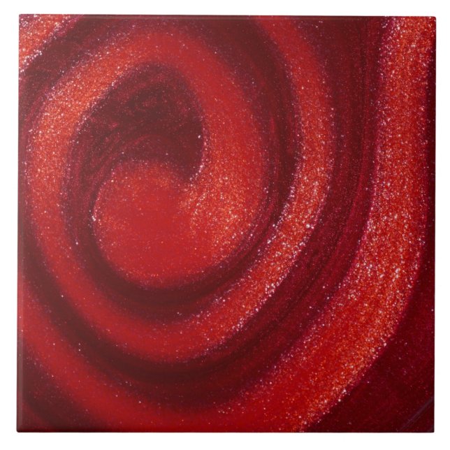 Swirls of nail polish ceramic tile (Front)