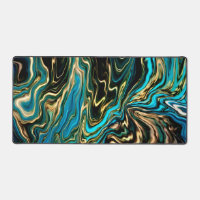 Swirls of Paint Black Gold Turquoise blue