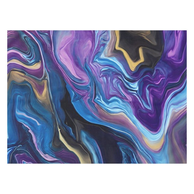 Swirls of Purple Blue Black Wall Plates Tablecloth (Front (Horizontal))