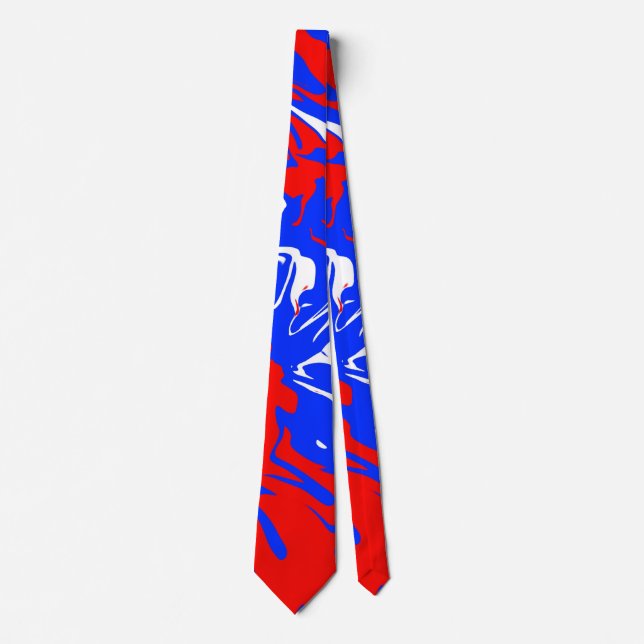 Swirls of Red, White and Blue Tie (Front)