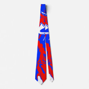 Swirls of Red, White and Blue Tie