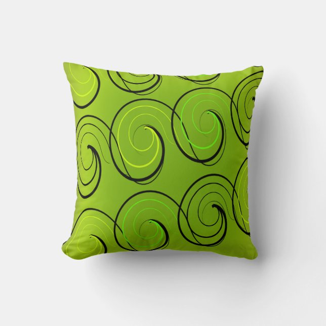 Swirls On Green Cushion (Front)