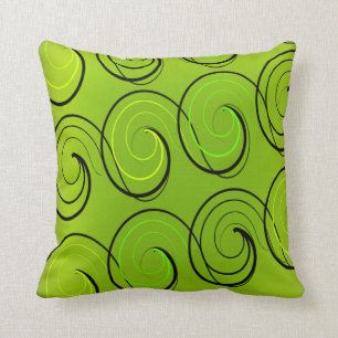 Swirls On Green Cushion