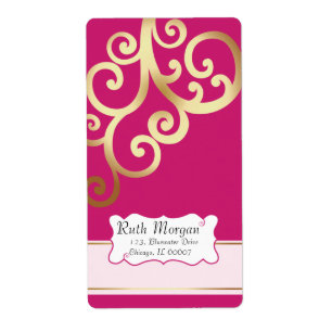 Swirls - Pink Address labels