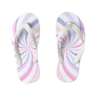 Swirls Pink Blue Peach Kid's Thongs