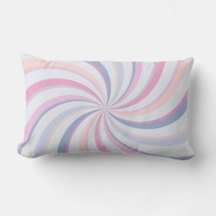 Swirls Pink Blue Peach Lumbar Cushion