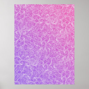 Swirls: Purple-Pink Poster