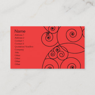 Swirls - Red Business Card