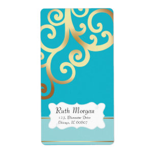 Swirls - Sea Blue  Address labels