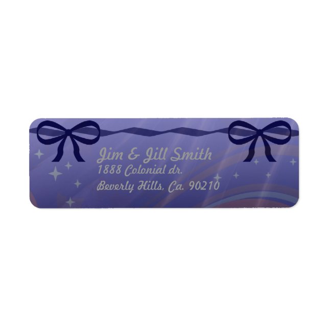 Swirls Stars and Bows Set Return Address Label (Front)