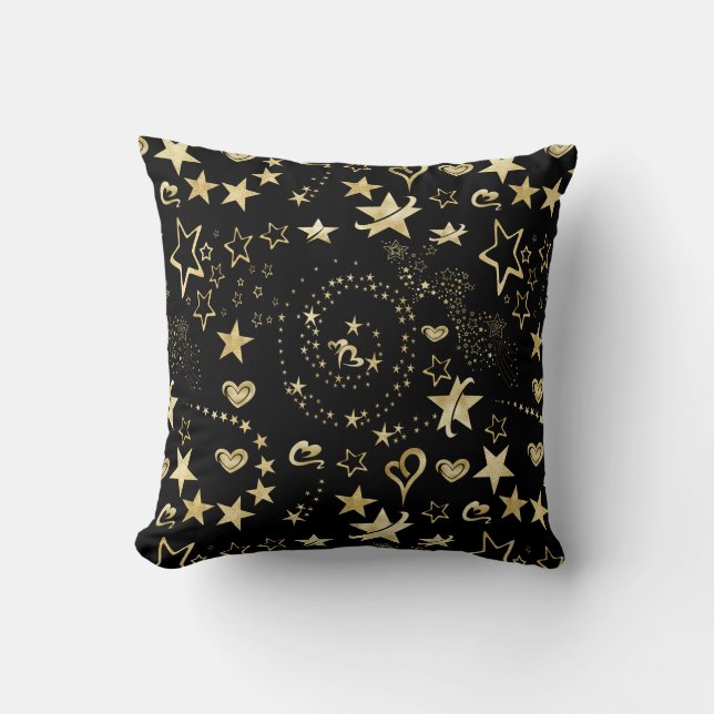 Swirls Stars Pattern  Cushion (Front)