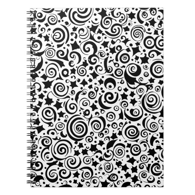 Swirls & Stars Pattern Notebook (Front)