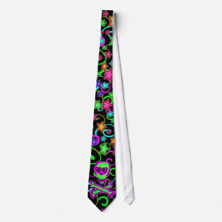 Swirls Stars Skull Crossbone Tie