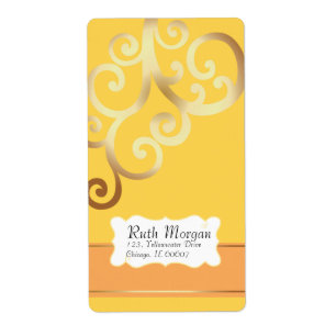 Swirls - Yellow Address labels
