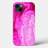 Swirly Abstract Liquid Art in Pink and White