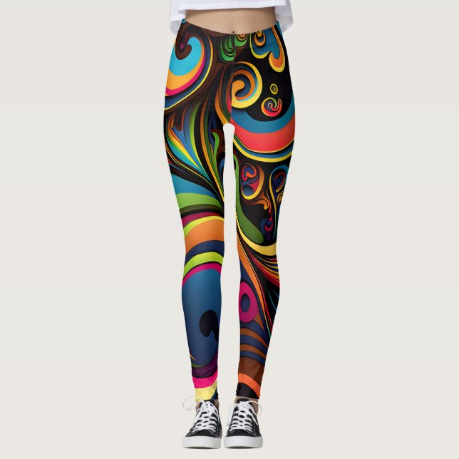 Swirly and Psychedelic Swirl Leggings (Front)