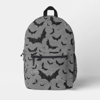 Swirly Bat Swarm Printed Backpack