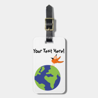 Swirly Bird Saves the World for Sustainable Earth Luggage Tag
