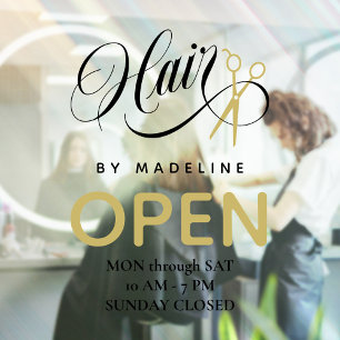 Swirly Black Hair & Scissors Hair Salon Open Hours